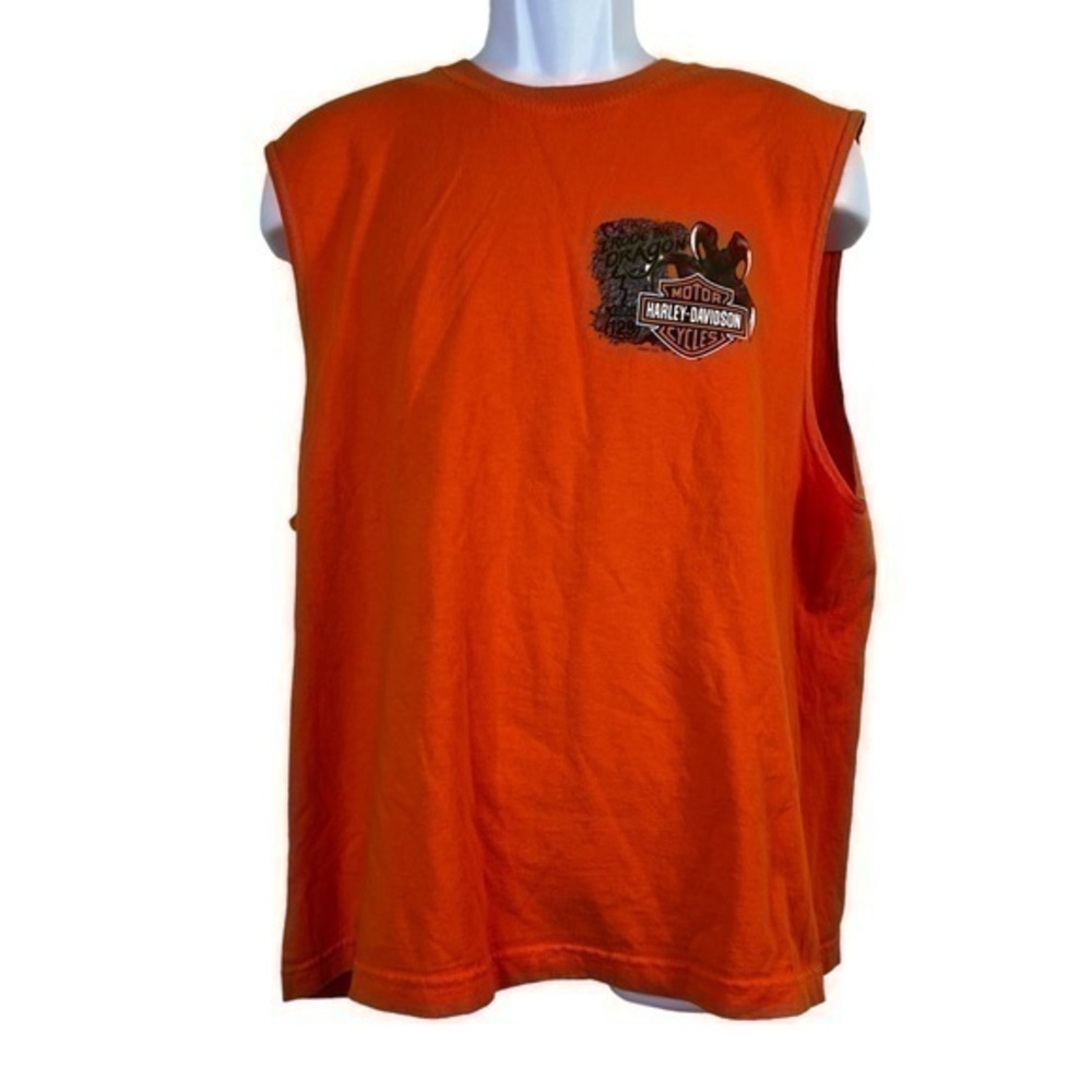 Harley Davidson Men’s Tshirt Orange Pullover Size XL